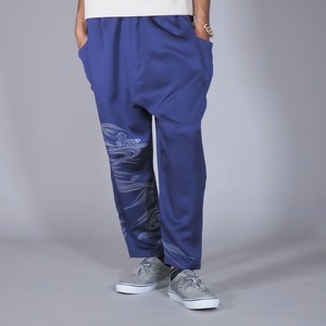 着物リメイク 一点物 ノラパンツ Noragiスタイル ユニセックス・ワイドシルエット テーパードパンツ エフォートレス