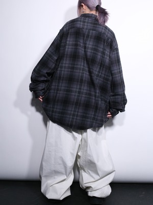 XXXL super over silhouette ombre check shirt