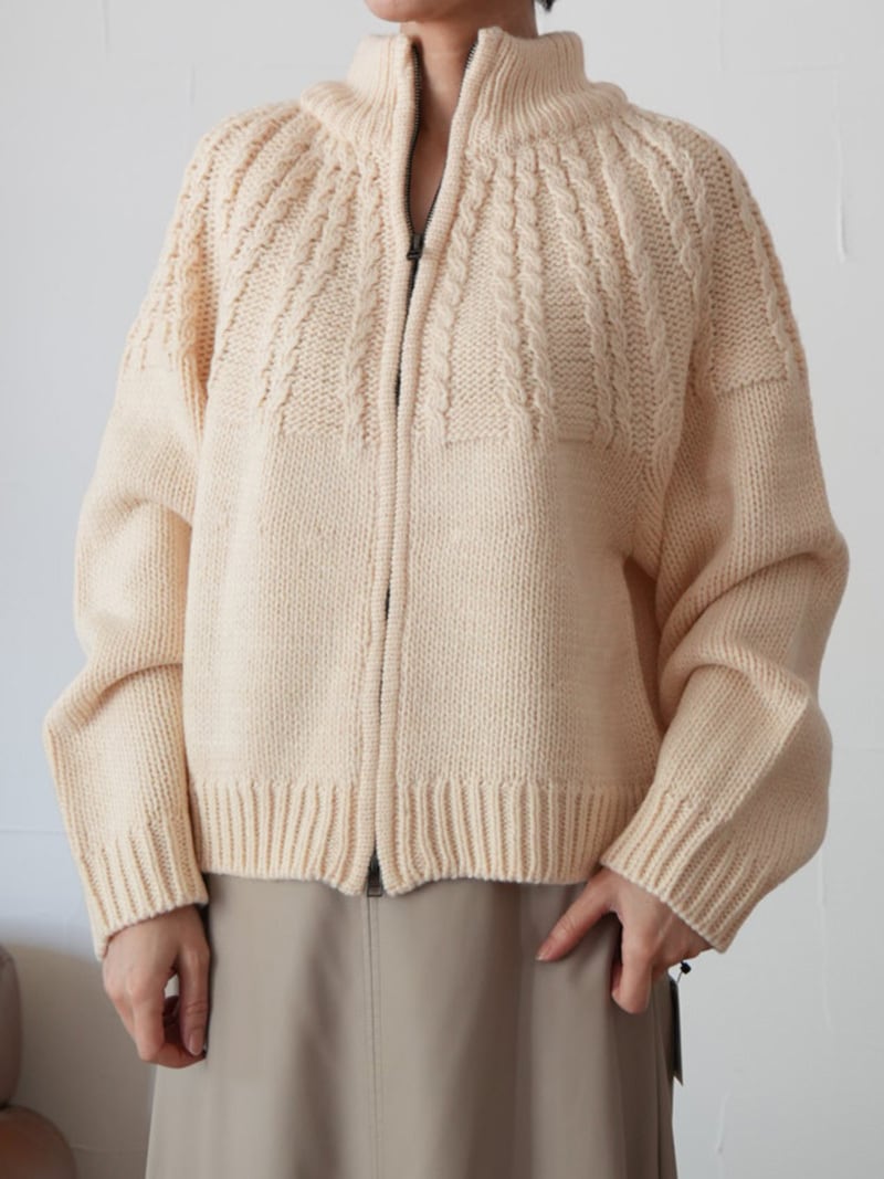 【SALE】256s. CLOCHE クロシェ / ニットブルゾン(off/gray/black) (552-85583)