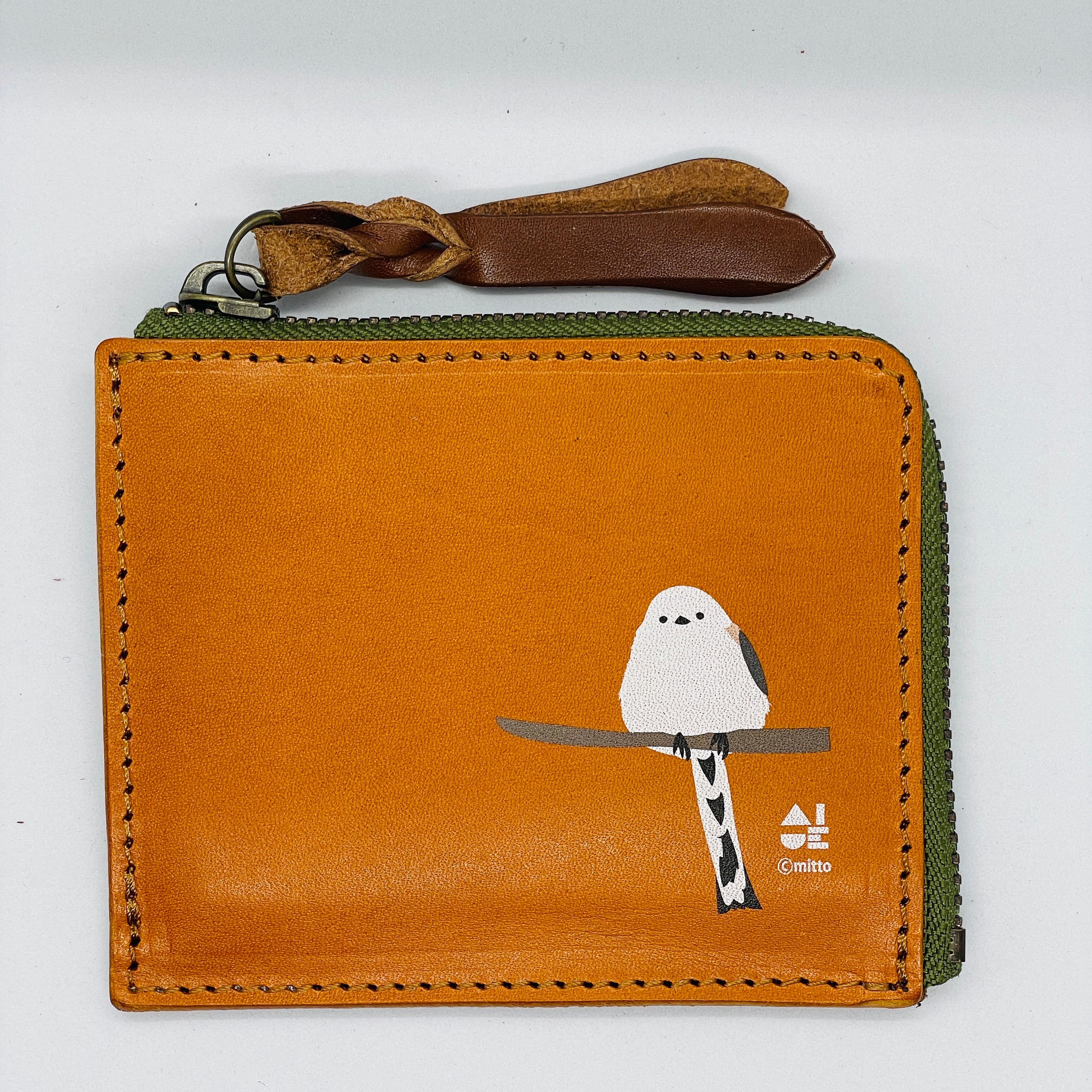 送料無料】 L字ファスナー財布 キャメル シマエナガ 財布 Camel しまえ