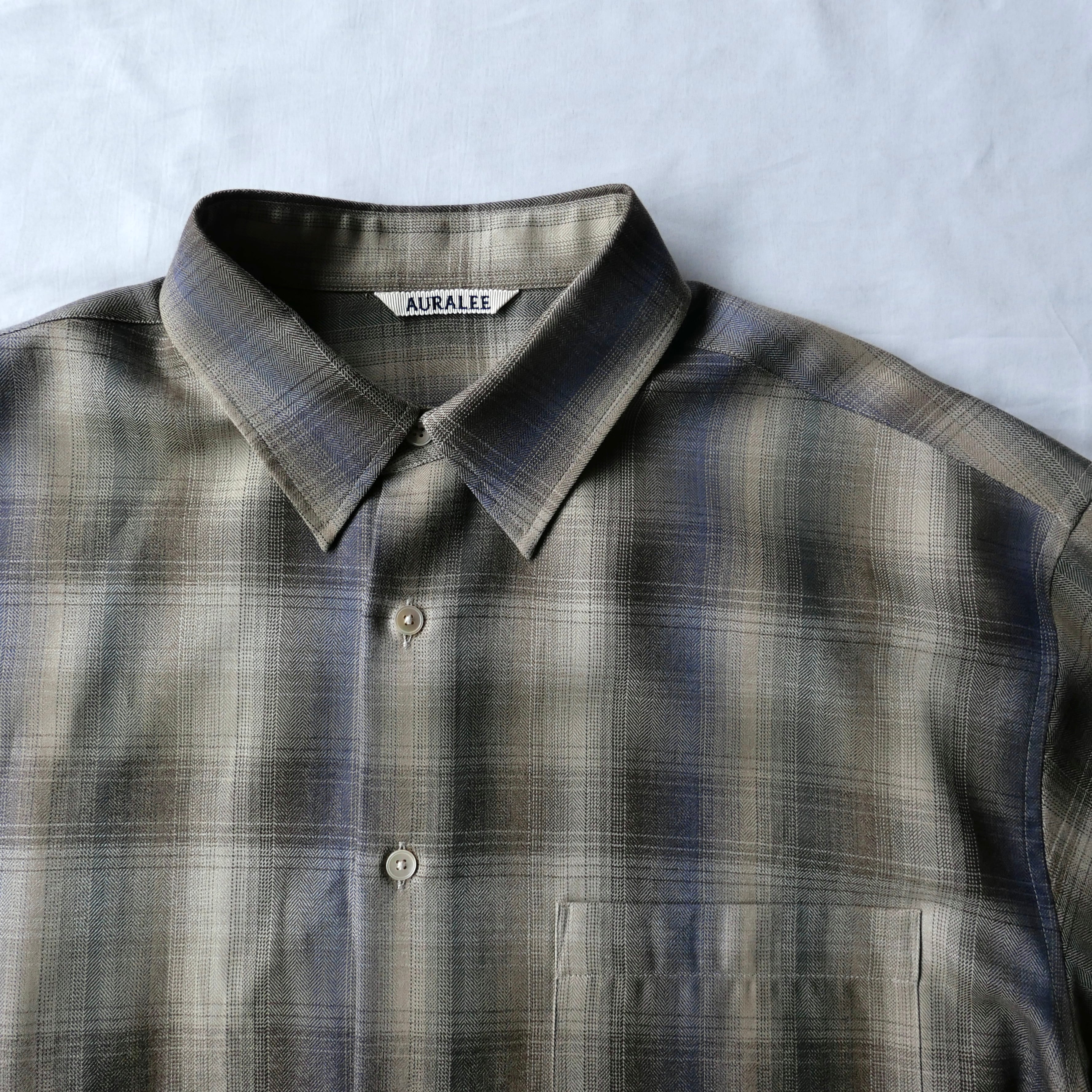 AURALEE 25AW LIGHT WOOL CHECK SHIRT | safarionline
