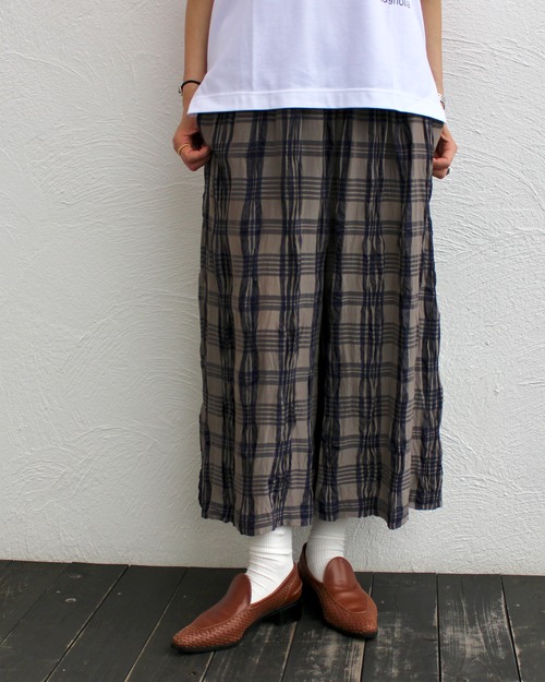 KEIHayamaPLUS/check jacquard wide pants