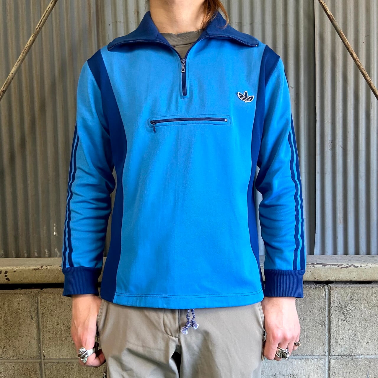 70年代 ユーゴスラビア製 adidas アディダス ハイネック ハーフジップ  