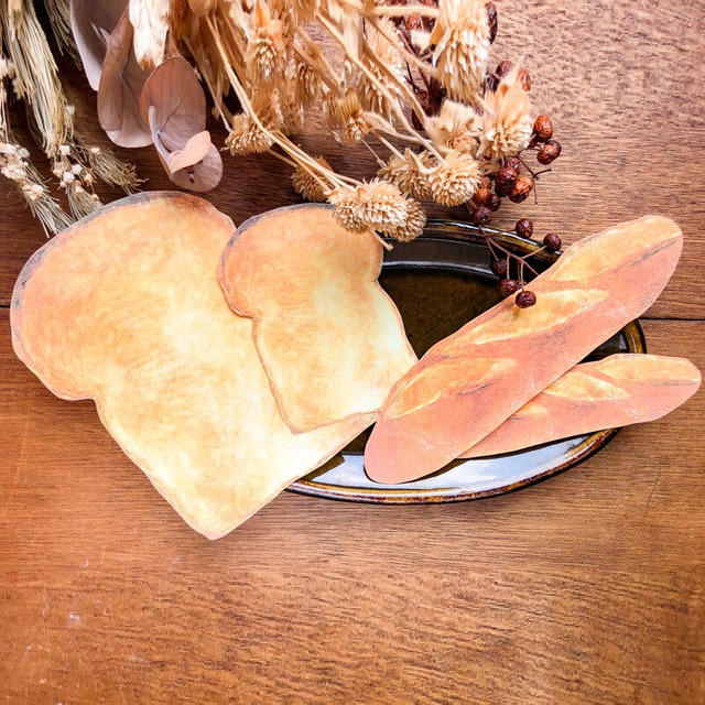 こんがりパンの型抜きカードセット ４枚 イラストによる食卓 Iida Ayaka