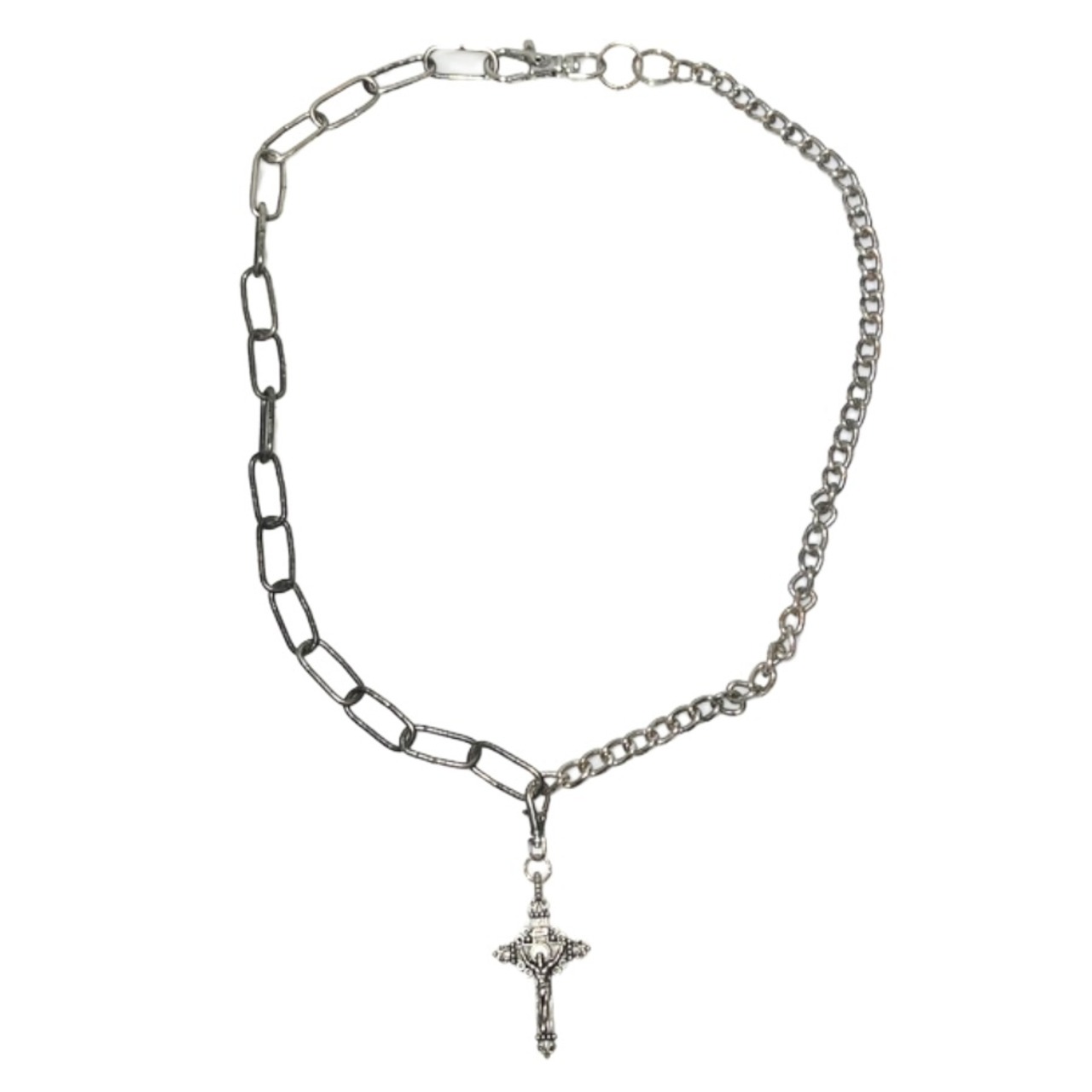 JEAN PAUL GAULTIER silver color metal chain necklace "rosary"
