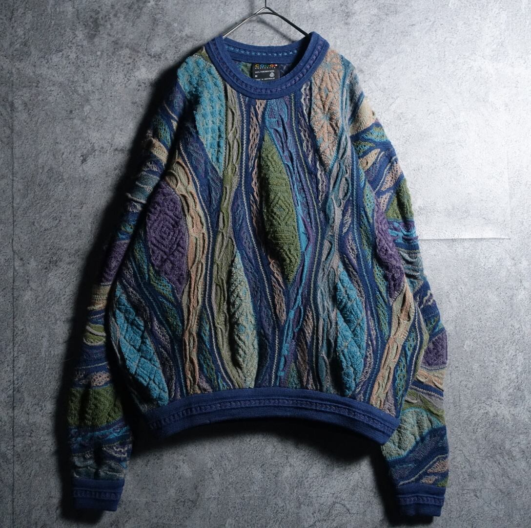 90s“COOGI” Multicolor 3D Pattern Design Knit