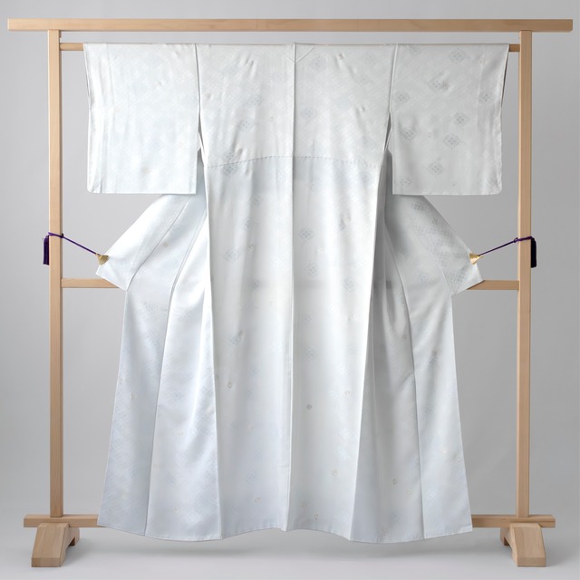 華丸紋文　地模様ちりめん地　飛び柄小紋　袷着物【未使用品】