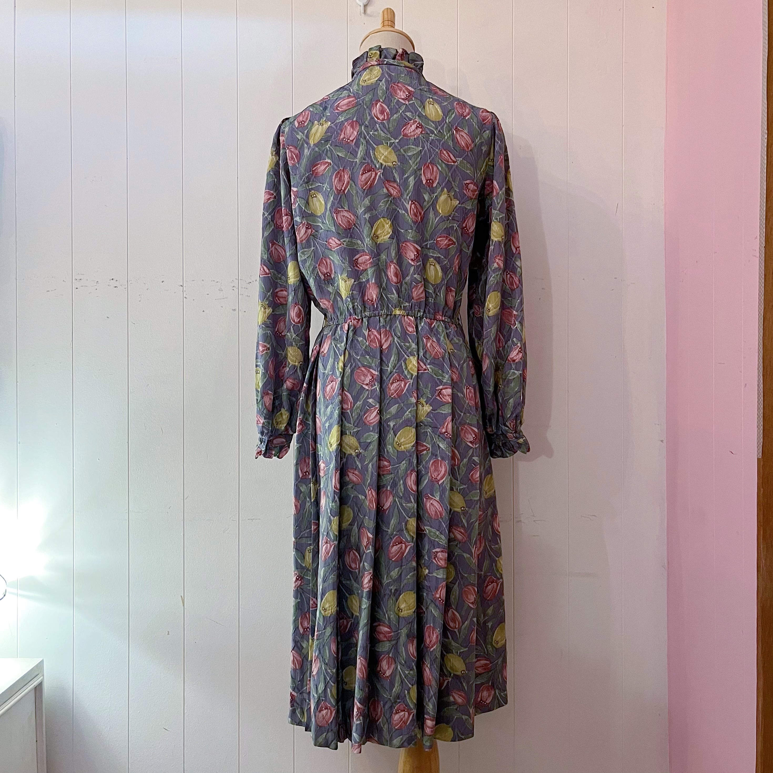 yellow red tulip frill ribbon one-piece