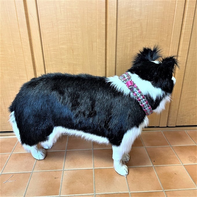 キット]犬猫達の皮膚に優しい首輪＃184トリプルハート編み中型・大型犬