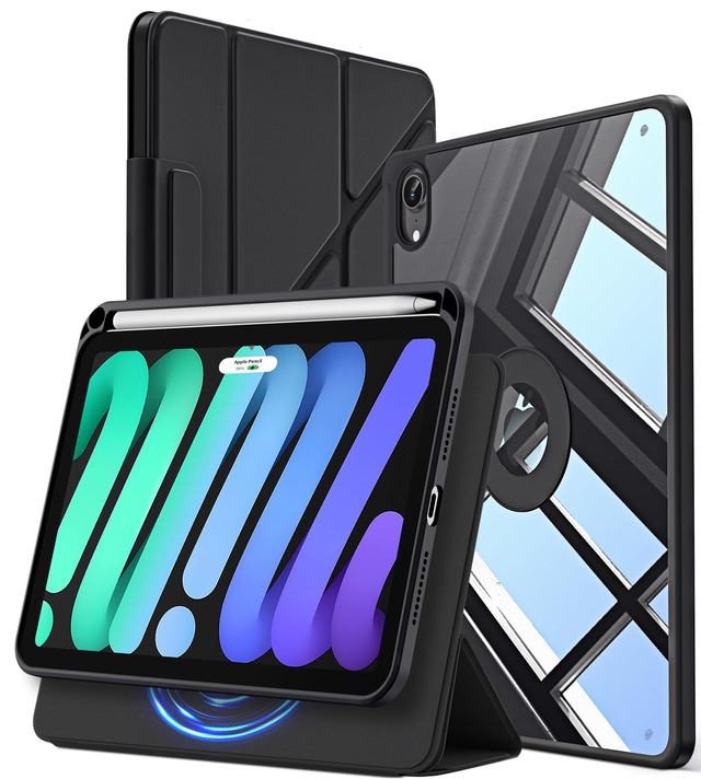 iPad mini7 ケース (第7世代/A17 Pro/2024) iPad mini6 ケース(第6世代/2021)全面保護・マグネット着脱式