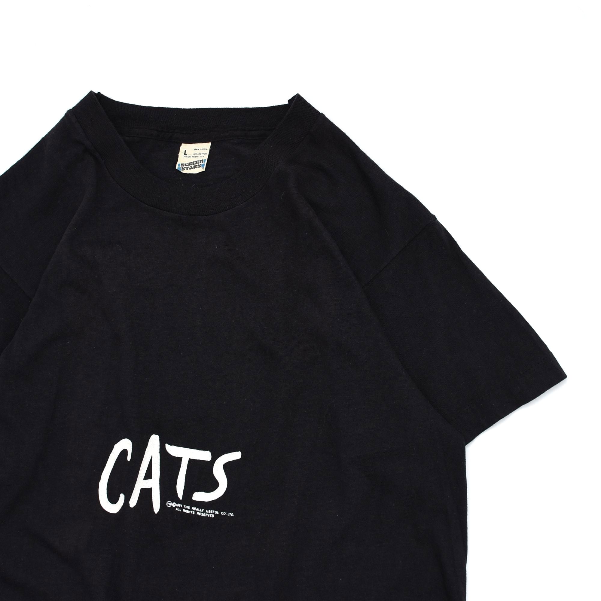 80年代 スクリーンスターズ SCREEN STARS CATS キャッツ 両面プリント プリントTシャツ USA製 メンズM ヴィンテージ /eaa336543