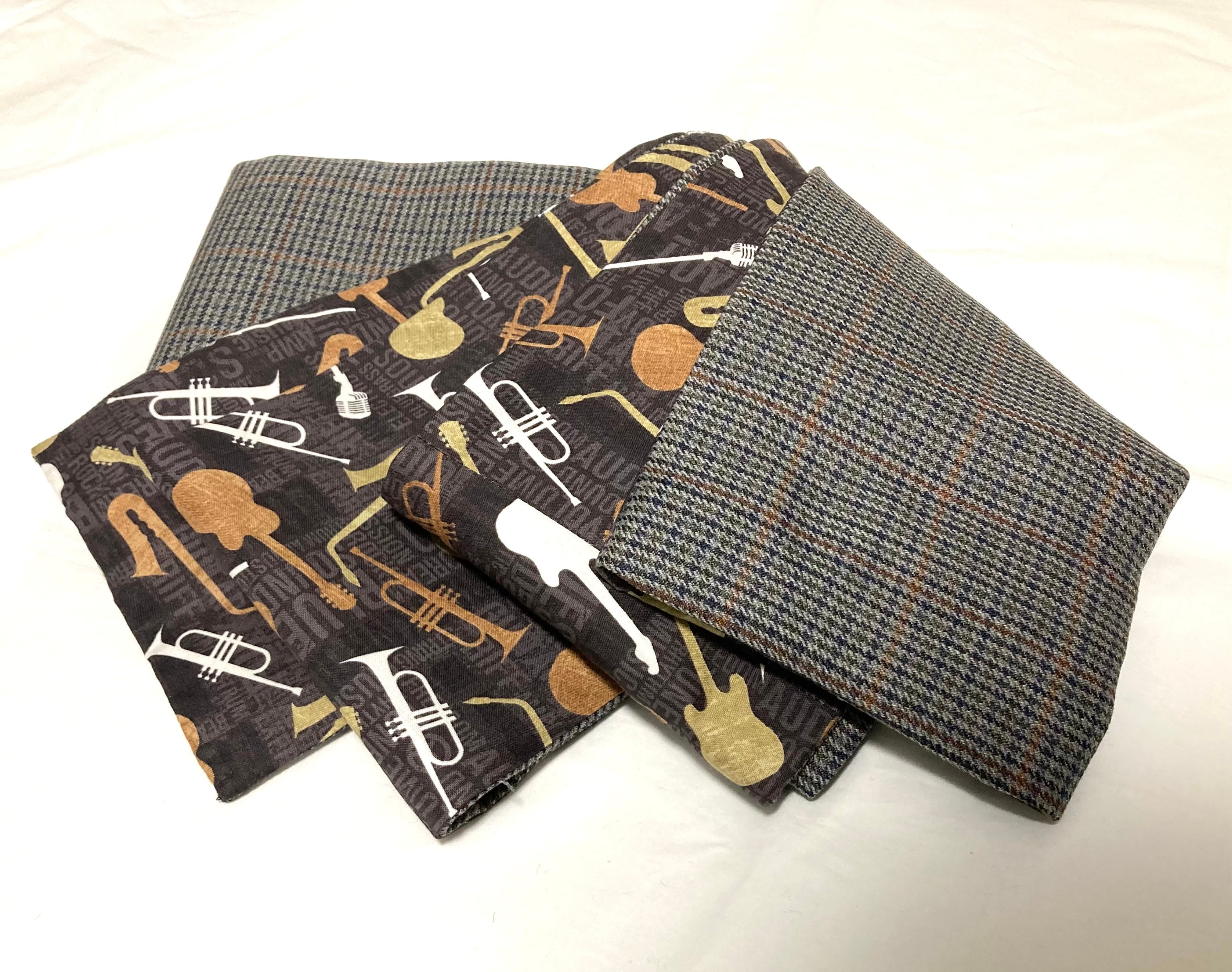 USAコットン＆ウール100% 渋いJAZZ柄 半幅帯長尺 | お羊屋