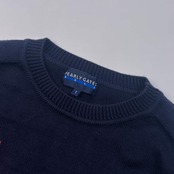 PEARLY GATES GOLF パーリーゲイツ ゴルフ キャラデザイン コットン ニット セーター 1/ネイビー メンズ