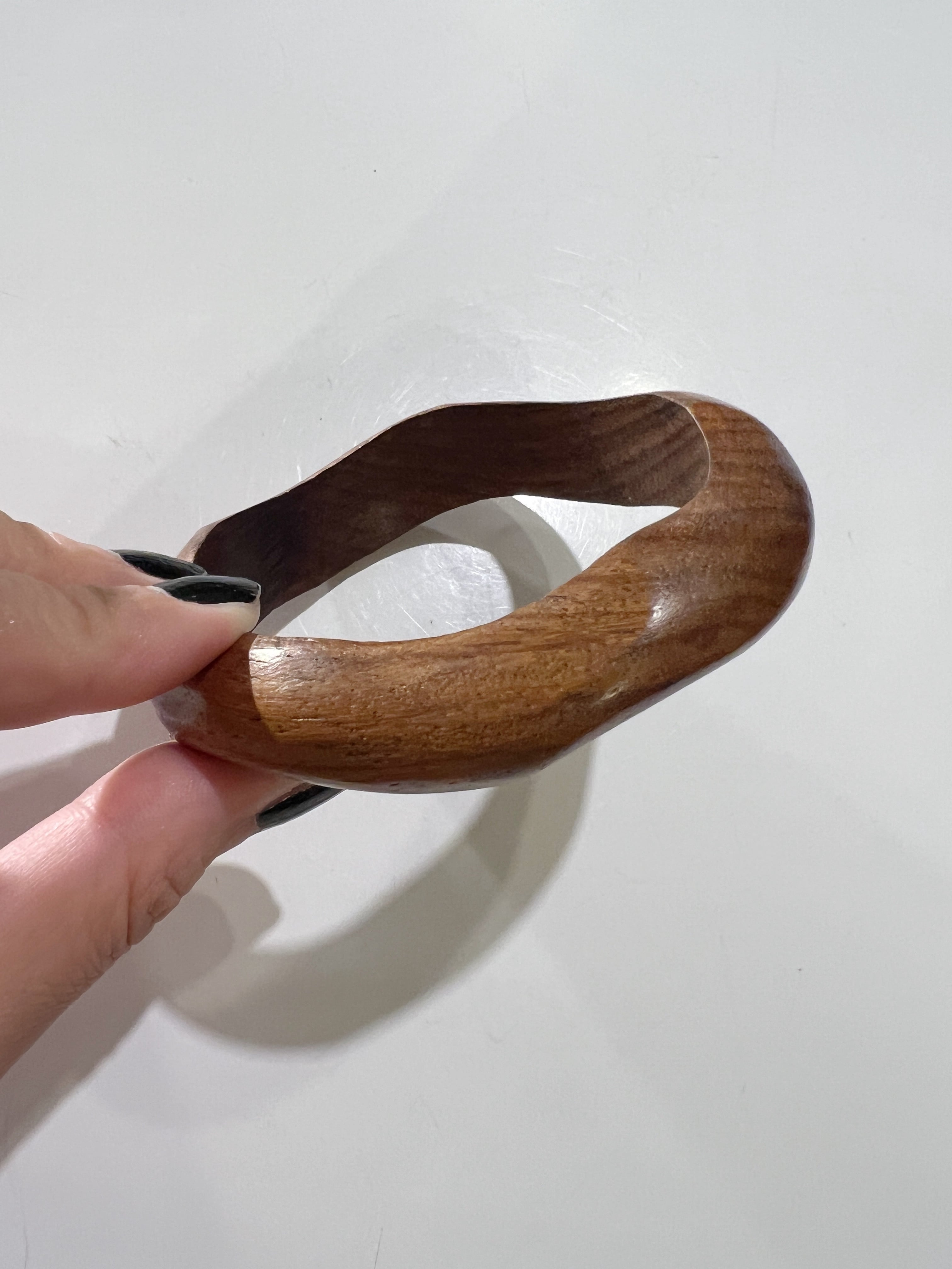 Vintage wood wave bangle