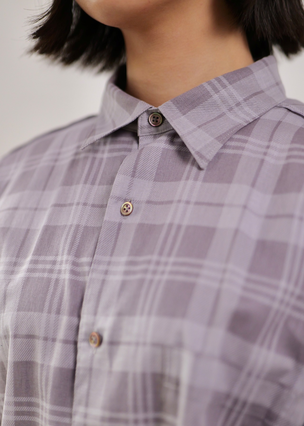 METHO  -  Single yoke shirt : print check