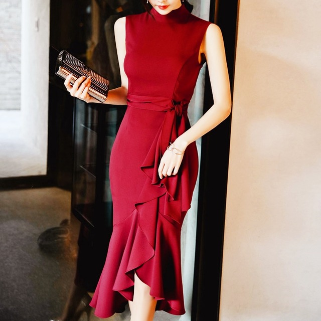 ワンピース レディース 春夏 秋冬 春 夏 秋 冬 黒 ドレス マーメイドワンピース ドレスワンピース フリル アシンメトリー ノースリーブ ハイネック パーティードレス 結婚式 パーティー お呼ばれ ブラック ワインレッド ボルドー 10代 代 30代 40代 C Dss1014 My ワンピース レディース 春夏 秋冬 春 夏 秋 冬 黒 ドレス マーメイドワンピース ドレスワンピース フリル アシンメトリー ノースリーブ ハイネック パーティードレス 結婚式 パーティー お呼ばれ ブラック ワインレッド ボルドー 10代 代 30代 40代 C Dss1014 My