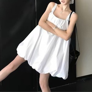 Sleeveless Balloon Mini Dress 2col W00271