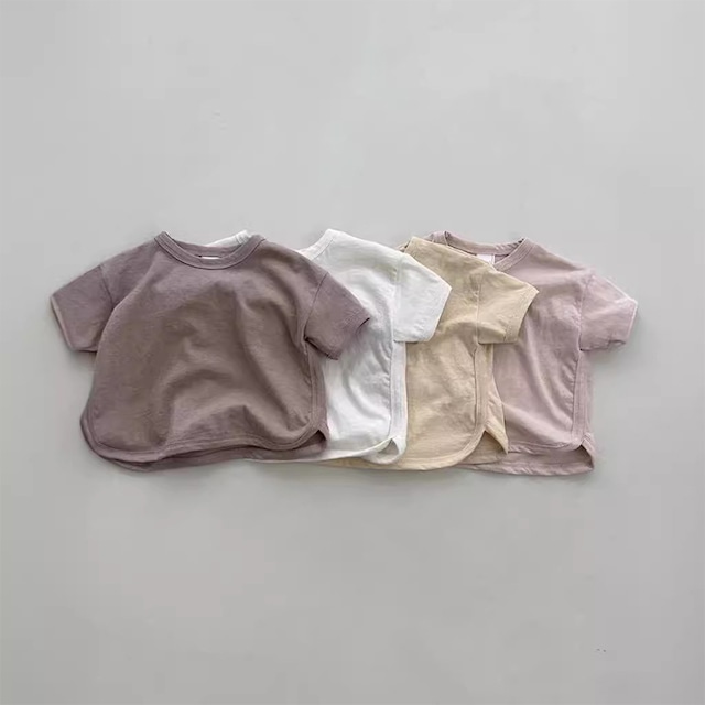 【BABY&KID】夏新作ミニマリズムバーサタイル純色Tシャツ 全4色