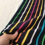 綿ポリ混特殊ドットボーダーニット生地-2m-curl tricot　KX/200H6800