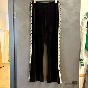 古着 リメイク レースアップ ベロアパンツ