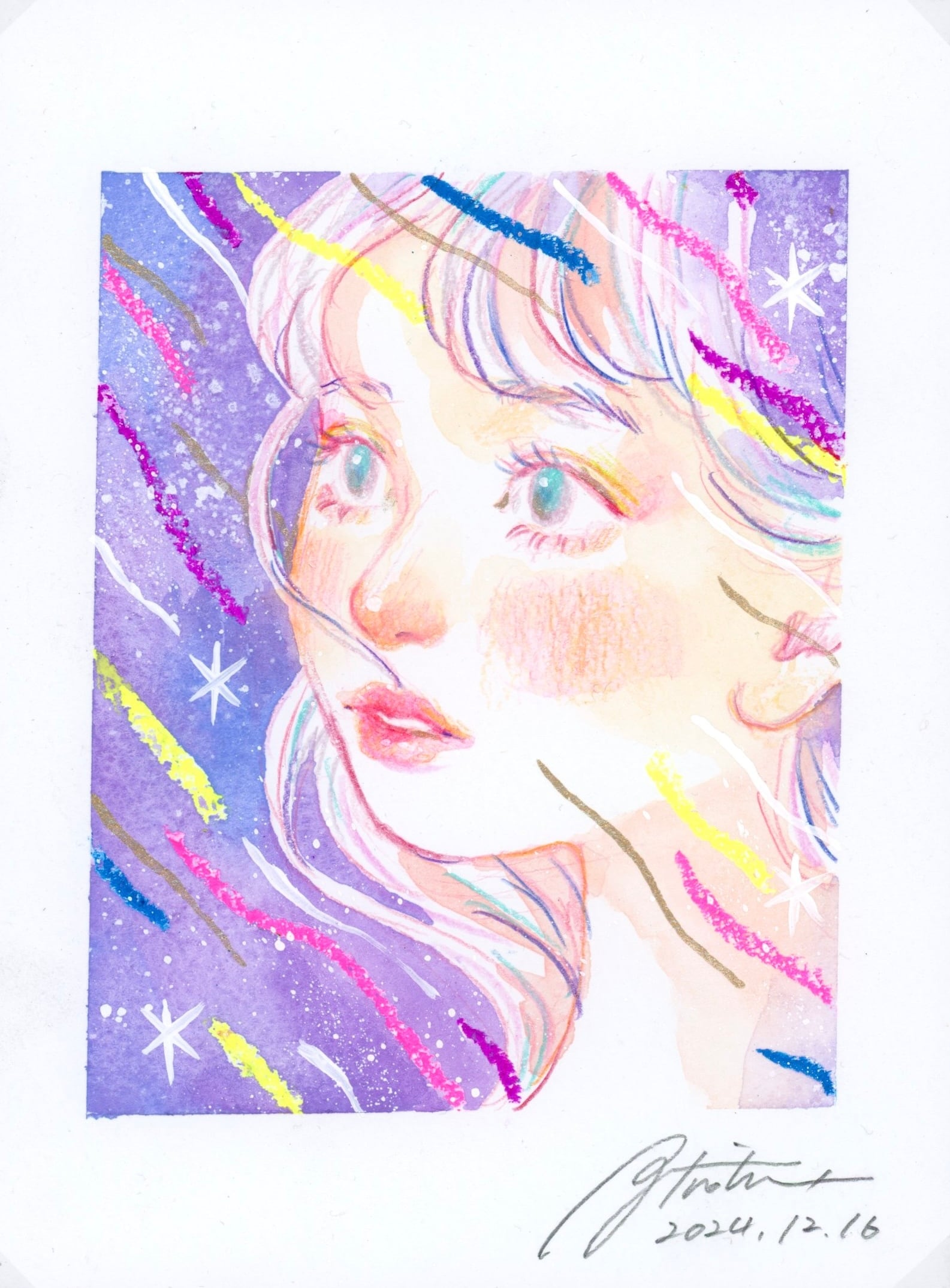 パステル画 柿 | Pay ID