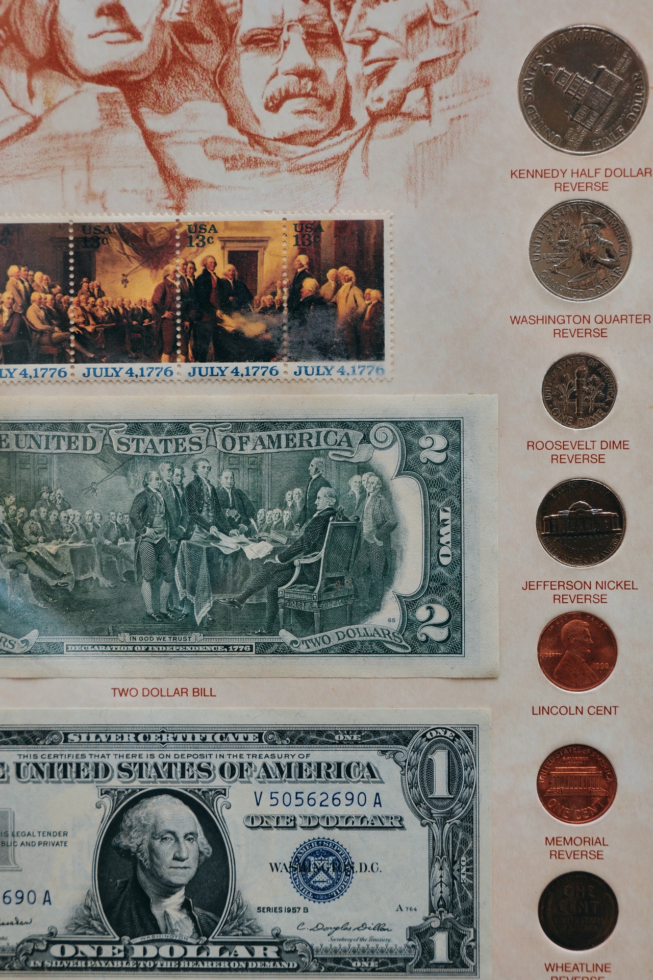 ヴィンテージ雑貨 THE UNITED STATES COMMEMORATIVE PRESIDENTIAL COLLECTION 額装セット