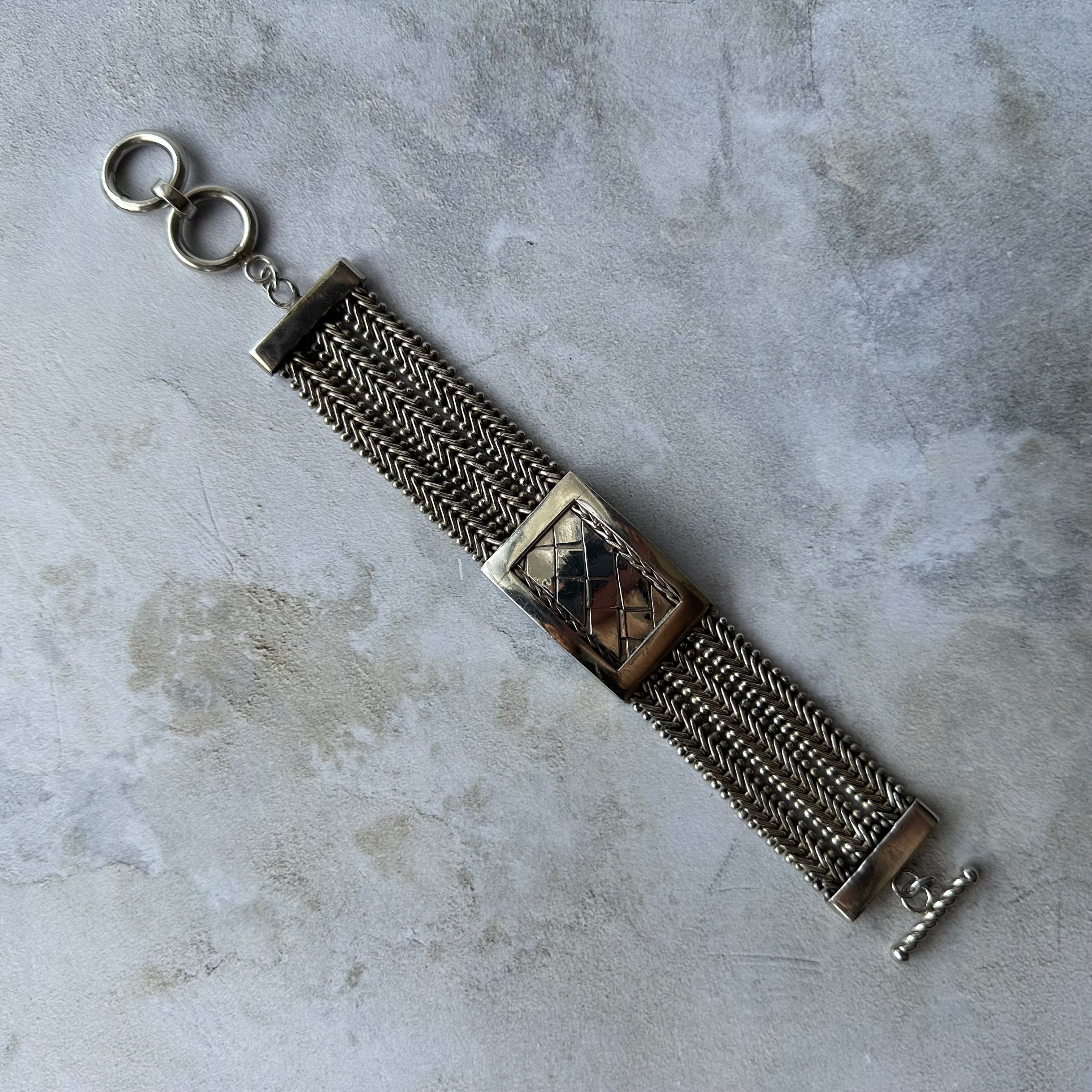 Vintage Heavy Link Chain Bracelet Silver925 Made in Italy