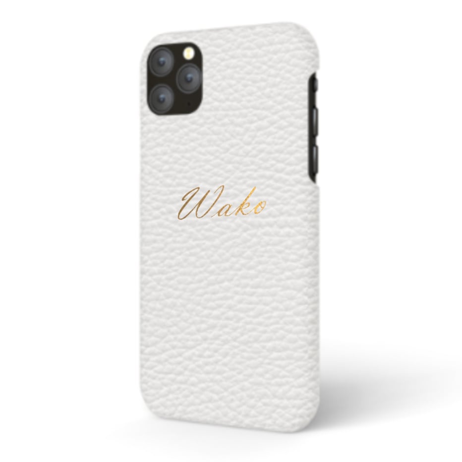 Custom Small Name iPhone with Premium Shrink Leather Case (Limited/9月分数量限定)