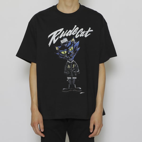 RUDE GALLERY】ルードギャラリー RUDE CAT FRONT TEE (BLACK) メンズT