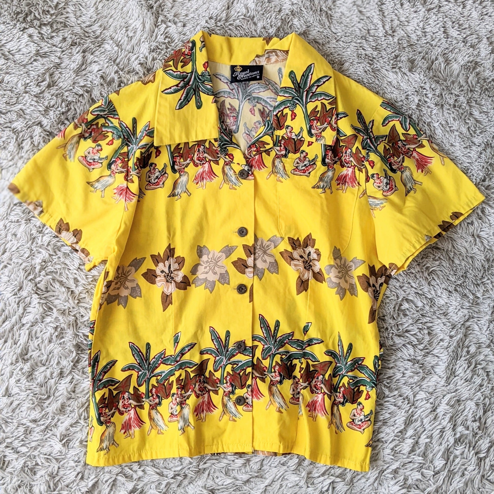 ピンナップガール　オープンカラーシャツ  柄シャツ　vintage 　〜00s
