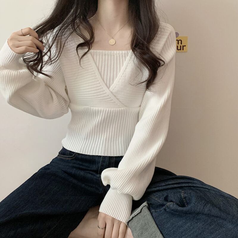 セーター トップス スプリングショートニットレディース 春物 試着室49689429393