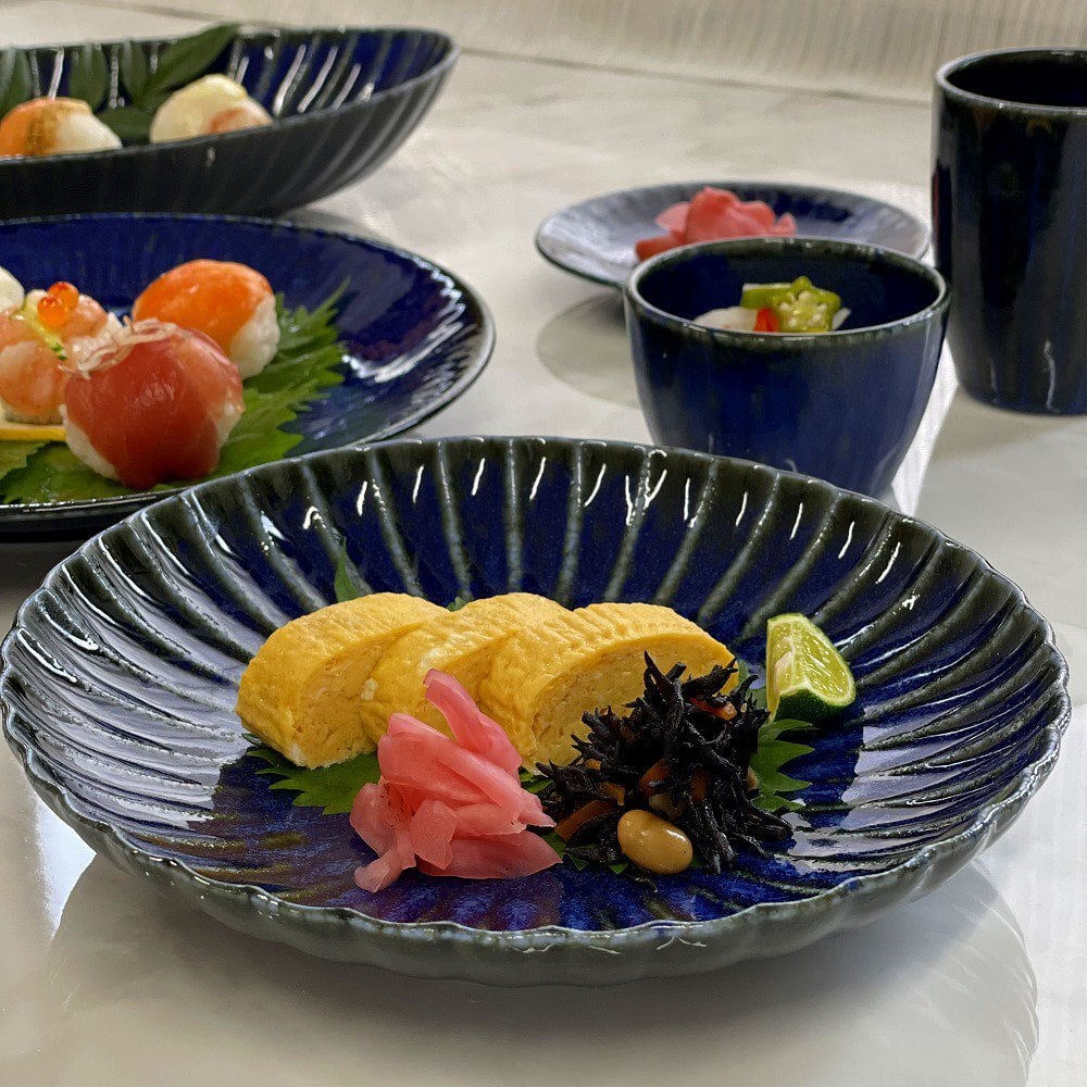 ネプチューン 菊割19.6㎝ 美濃焼 オーバルプレート／楕円皿 | 美濃焼