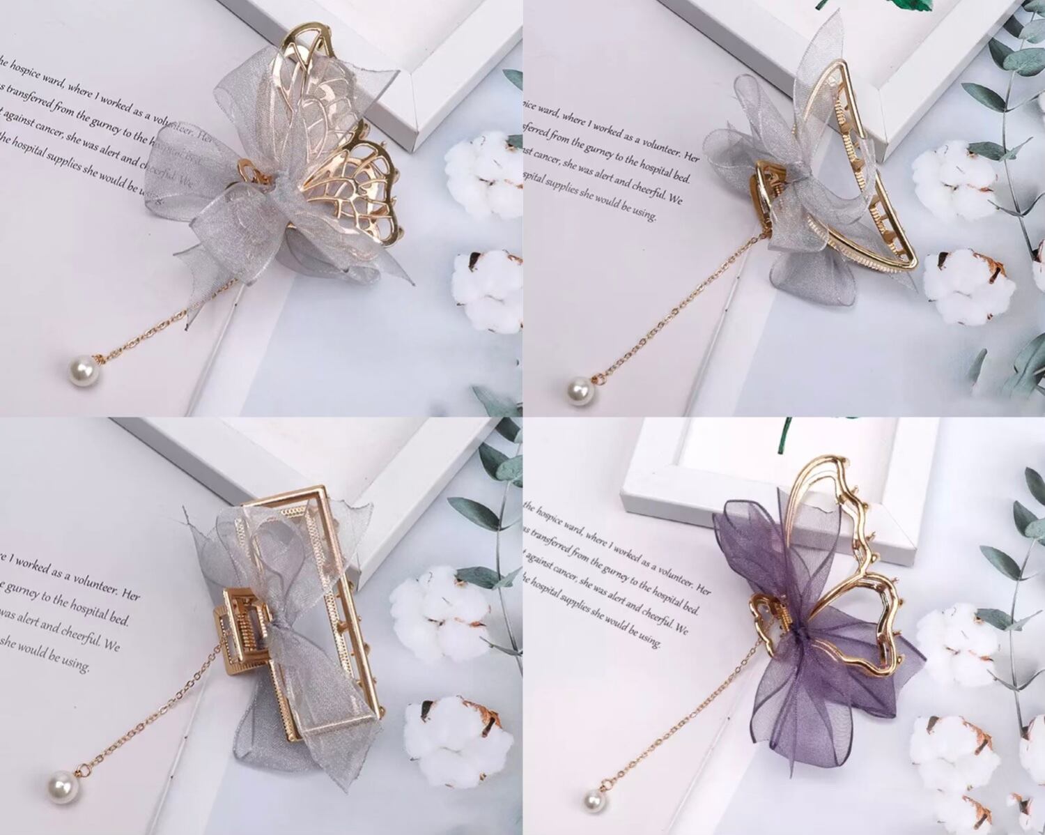 ガーリーヘアクリップシルバー(A〜D)