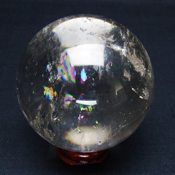 水晶 丸玉 虹入り 58mm スフィア 置物 水晶玉 一点物 151-8828