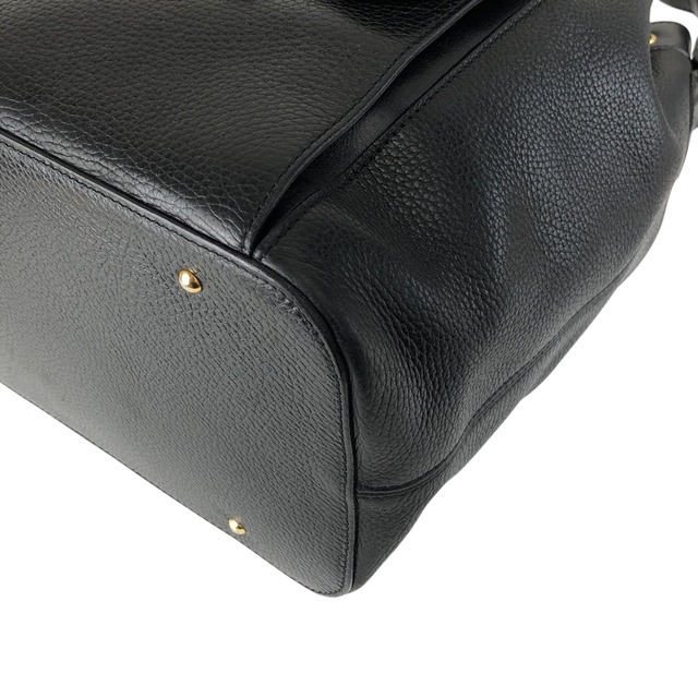 CELINE セリーヌ ショルダーバッグ ブラック ガンチーニ レザー 巾着 フロントポケット vintage ヴィンテージ オールド 3gt2jh