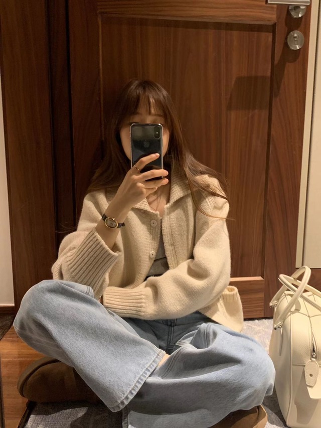 (予約) ounce / Bailey Collar Knit cardigan 2color