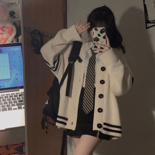 ニット レデイース カーディガン セーター レトロ 羽織 ビック