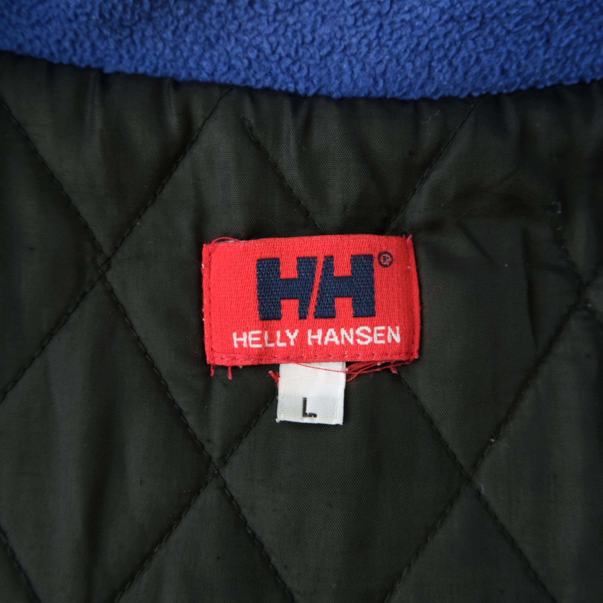 ヘリーハンセン　90s 刺繍ロゴ　中綿フリースベスト　青　ビッグサイズ