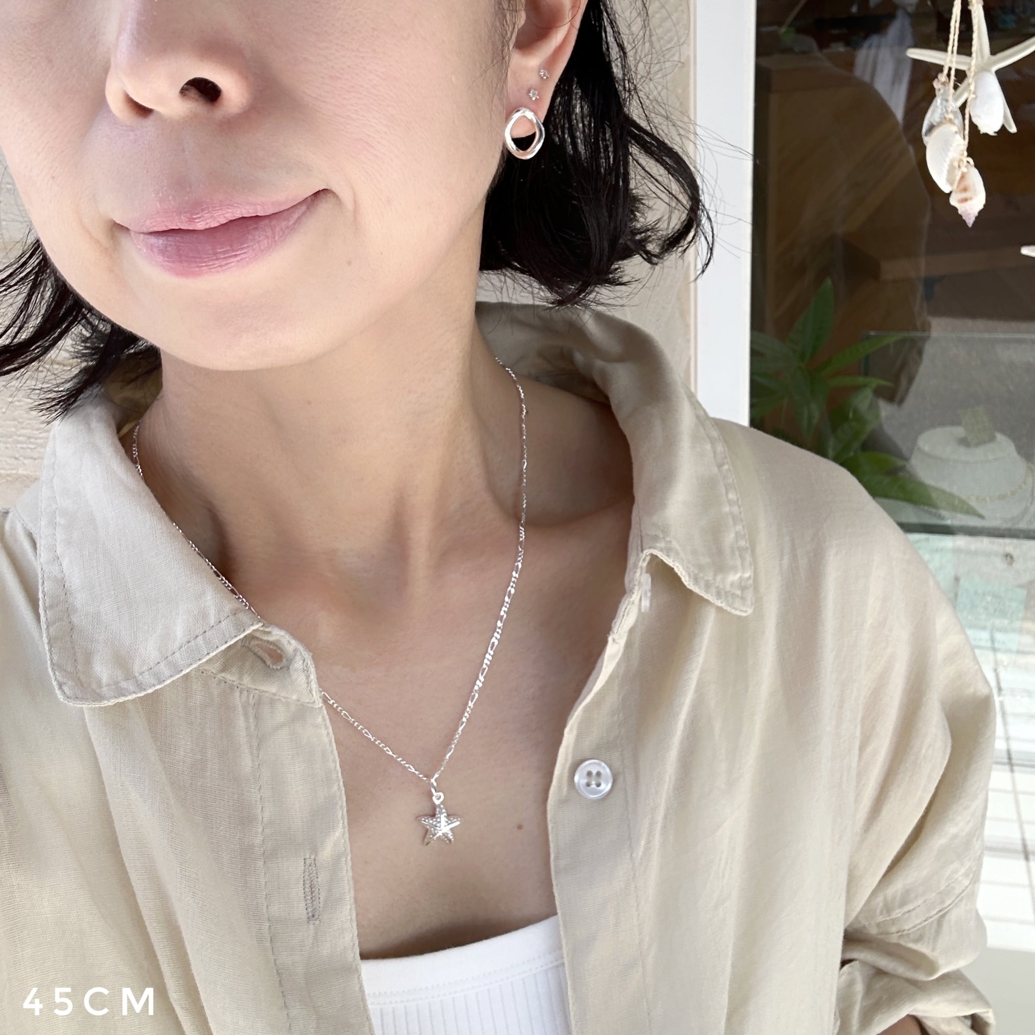 つぶつぶ スターフィッシュ ペンダント with フィガロチェーン