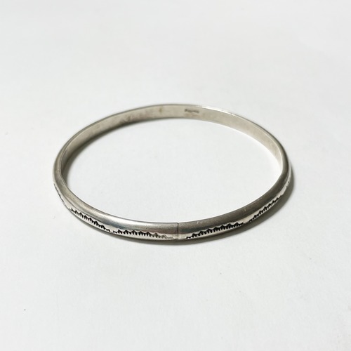 Vintage Southwestern Navajo Sterling Stamp Worked Bangle