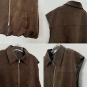 Wジップスウェードvest/ブラウン