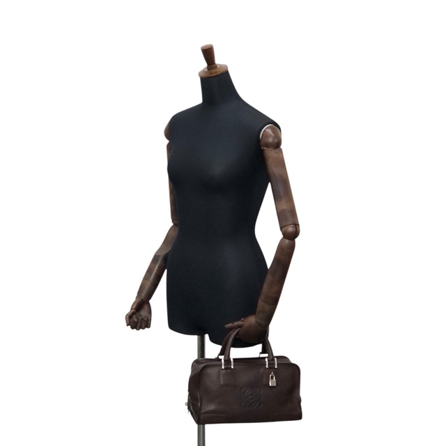 LOEWE ロエベ アマソナ28 ハンドバッグ ブラウン アナグラム レザー ミニボストン vintage ヴィンテージ オールド j32ajs