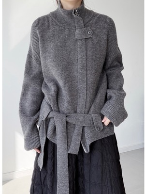 Stand collar zip-up cardigan 2color [T2649]