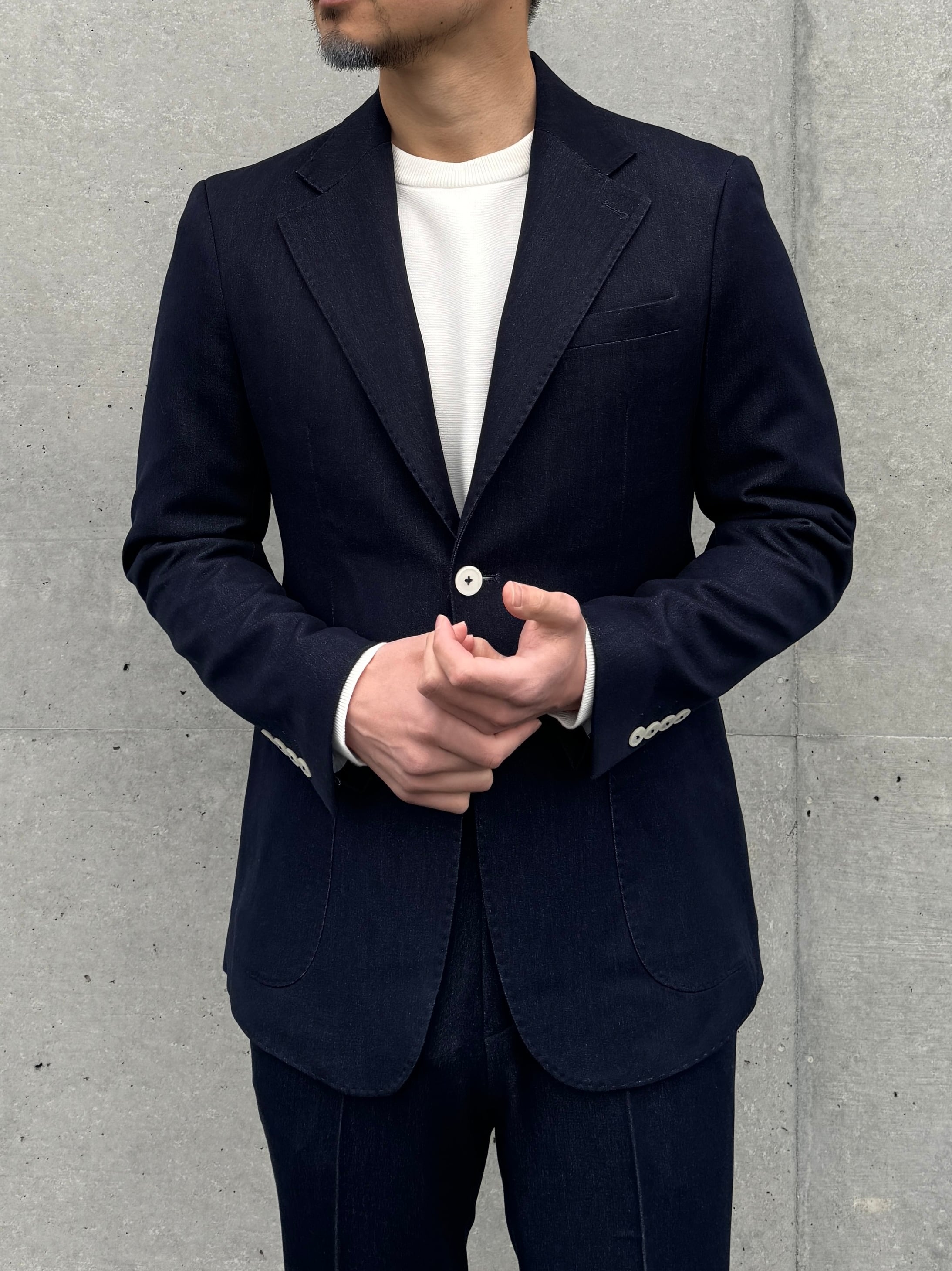 極美品✨LANVIN ストレッチスーツセットアップ 　デニムライク　50 デニムライクセットアップ | Wide Range