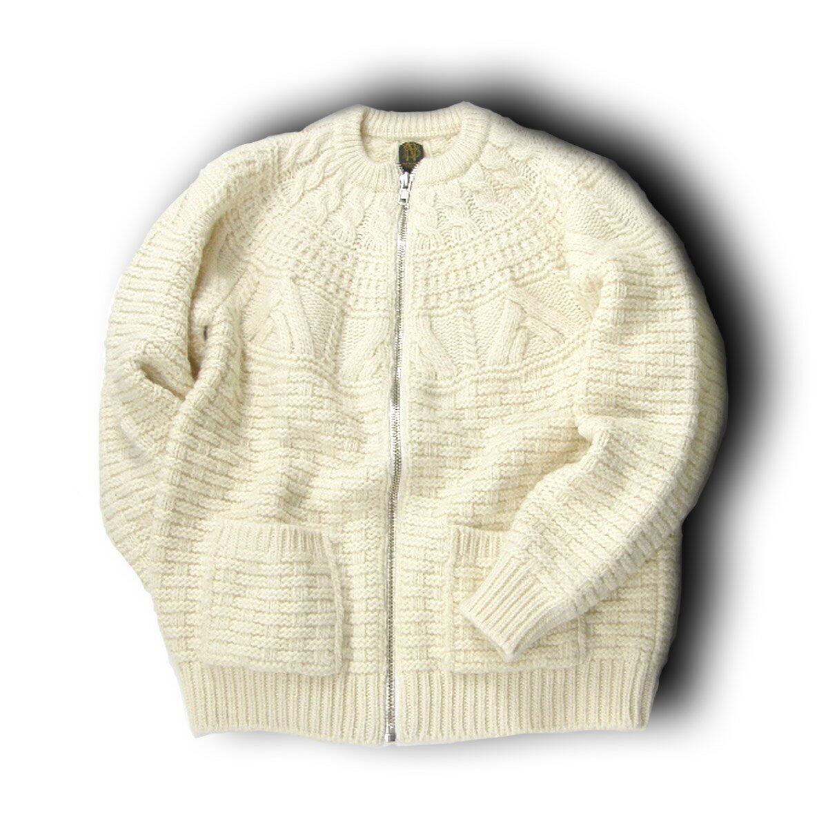 Drawer ドゥロワー ケーブル ニット カーディガン カシミヤ ホワイト