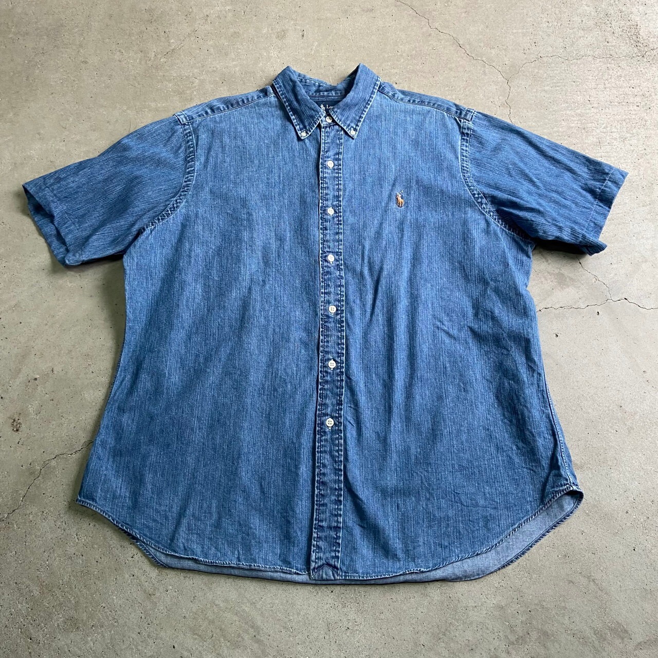 RALPH LAUREN ラルフローレン CLASSIC FIT 半袖デニムシャツ メンズXL 