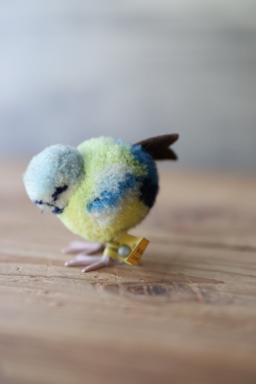 アンティーク シュタイフ ポンポンシリーズ ブルーの小鳥