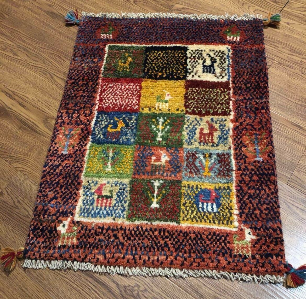 146X200cmクムじゅうたん(363)ペルシャ・ギャッベ・ラグ ペルシャギャッベ (ギャベ) 玄関マット No:GP-363 | A's Rug（エーズラグ）