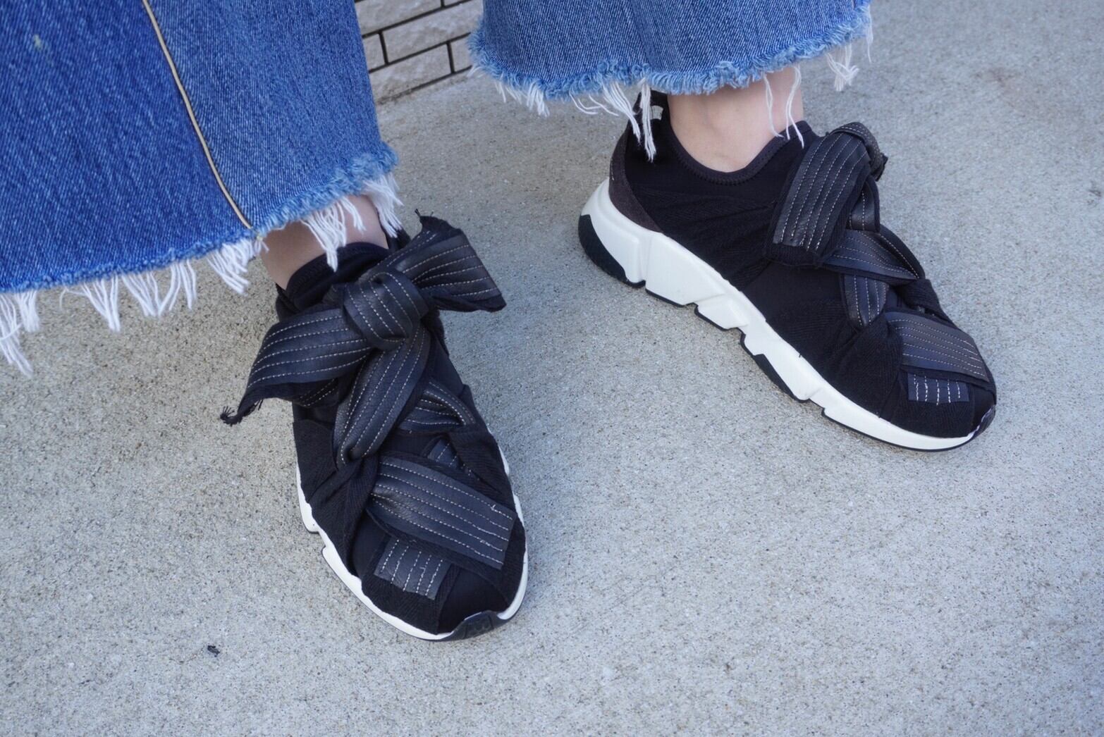 ﾌｪｲｸﾚｻﾞｰﾘﾎﾞﾝｽﾆｰｶｰ BLK【ﾘﾊｰｽﾞｵｰﾙ】fake leather ribbon sneakers BLK ...