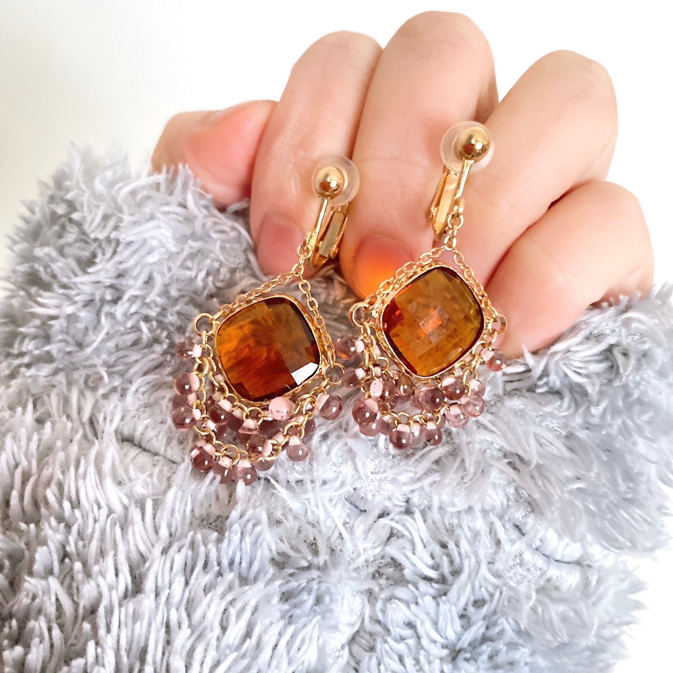 アメジストリーフ・スコロライト着せ替えピアス/イヤリング｜アクセサリー